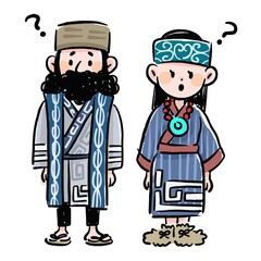 アイヌ　イラスト　人物　アイヌ人