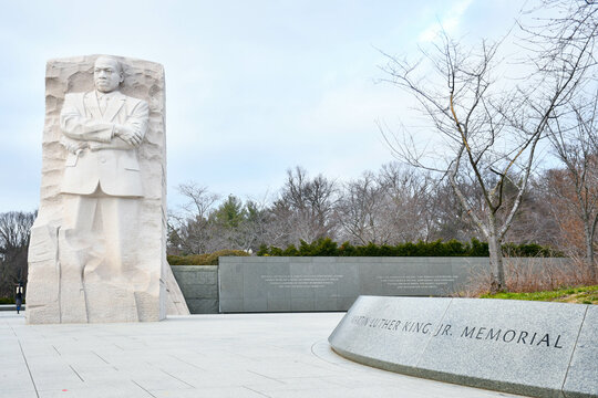 Martin Luther King, Jr. stone carved memorial in Washington, DC, United States. 
