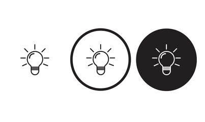 icon bulb black outline for web site design 
and mobile dark mode apps 
Vector illustration on a white background