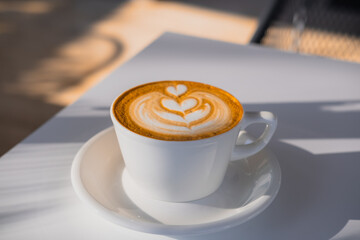 cup of coffee on a table