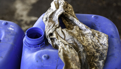 Used oil bottle fry