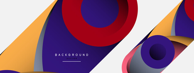 Abstract background. Minimal geometric circles and round style shapes with deep shadow effects. Trendy technology business template for wallpaper banner or background