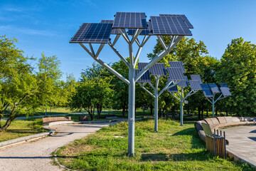 Solar Panels In City Park