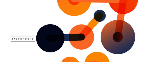 Line points connections geometric abstract background. Circles connected by lines. Trendy techno business template for wallpaper, banner, background or landing