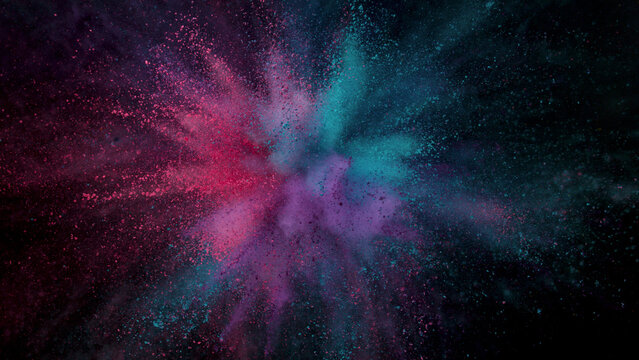 Freeze motion shot of color powder explosion © Lukas Gojda