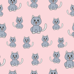 Obraz premium seamless pattern with cat