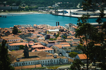 Panoramic view the Lima River in Viana do Castelo, Portugal.