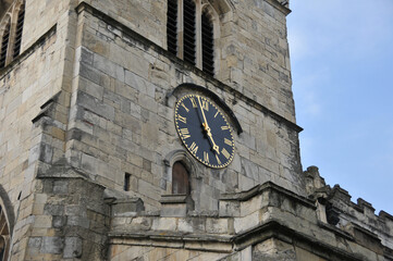 Clock outside York Cathedral, Yorkshire, England
