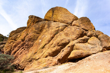 A yellow orange rocks in the national park