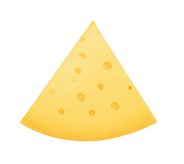 Piece of cheese isolated.