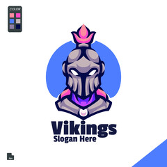 Viking logo design. Sport team mascot logotype illustration. Eps10 vector. Esports mascot logo design.