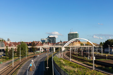 Obraz premium View of Gdansk from the shipyard side