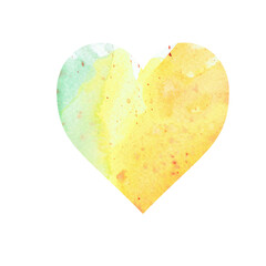 heart made of yellow and red ribbon