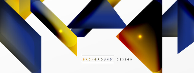 Dynamic 3d geometric abstract background. Triangles and other simple forms composition. Vector Illustration For Wallpaper, Banner, Background, Card, Book Illustration, landing page