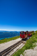 Old railway in the Alps. Schafberg. Austria.