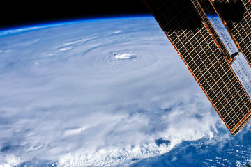 Hurricane photo from Space, Hurricane hovered over the tropical Atlantic Ocean, Astronaut View of...