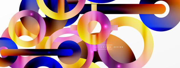 Circle composition abstract background. Trendy techno business template for wallpaper, banner, background or landing