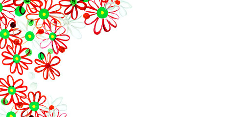 Obraz premium Banner con margherite colorate su sfondo bianco