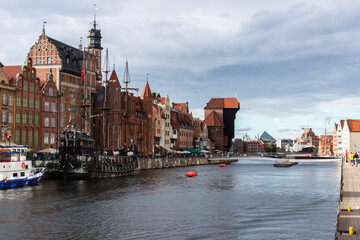 View of the Long Embankment on the Motława River in Gdańsk