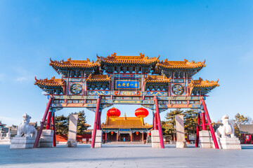 Fototapeta premium Archway at the entrance of Dazhao Temple in Hohhot, Inner Mongolia, China