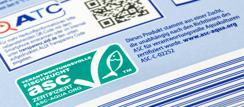 Verpackung Speisefisch mit ASC-Siegel