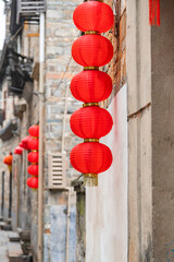 Lanterns are decorated on traditional Chinese festivals