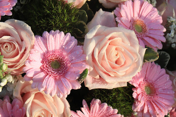 Pink wedding flowers