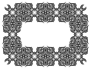 Tribal vector art with black vintage frame