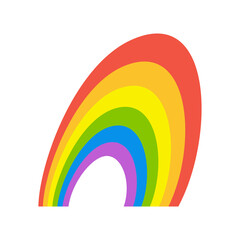 Rainbow. Colorful rainbow icon. Vector illustration isolated on white.