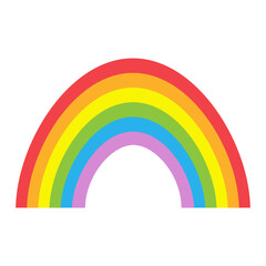 Rainbow. Colorful rainbow icon. Vector illustration isolated on white.