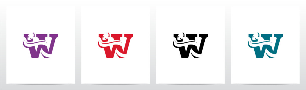 Snake On Letter Logo Design W