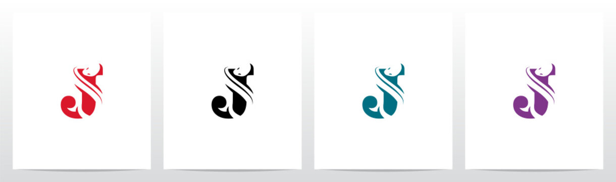 Snake On Letter Logo Design J