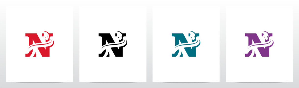 Snake On Letter Logo Design N