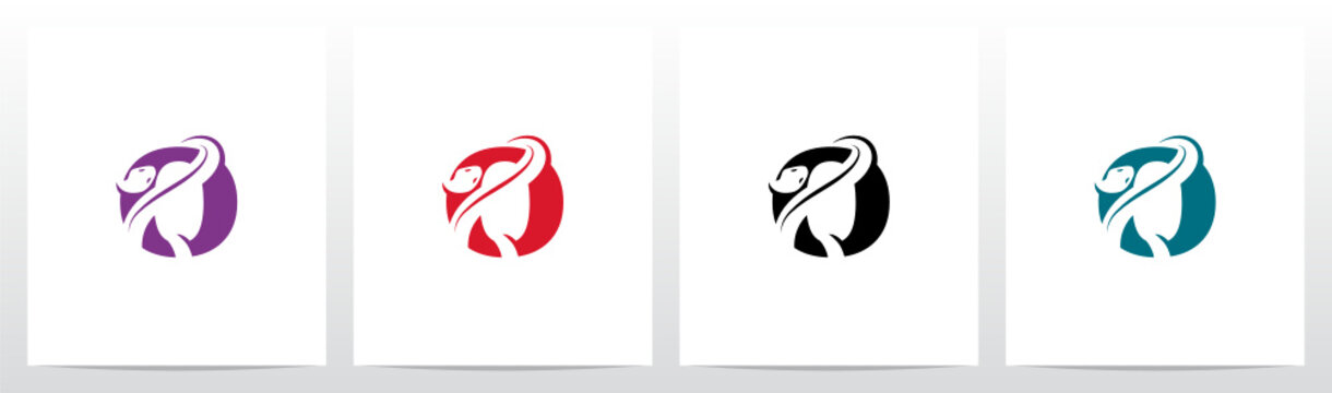 Snake On Letter Logo Design O