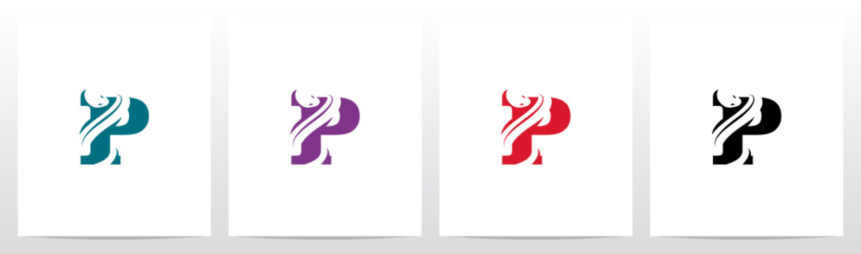 Snake On Letter Logo Design P