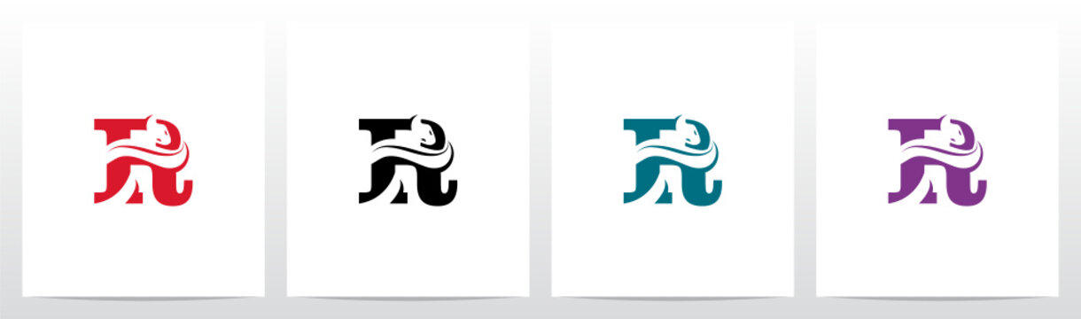 Snake On Letter Logo Design R