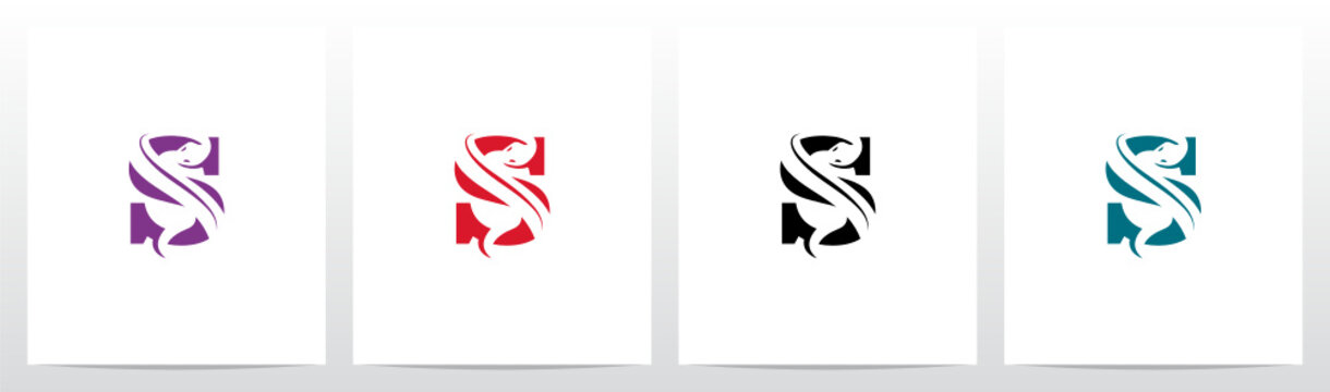 Snake On Letter Logo Design S