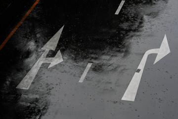 arrow on asphalt