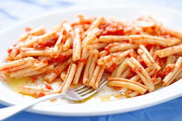 italian pasta in tomato sauce