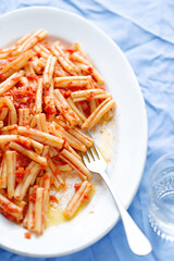 italian pasta in tomato sauce