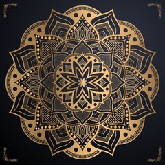 Circle Gold color Luxury mandala and vector file download