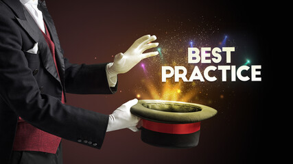 Magician is showing magic trick