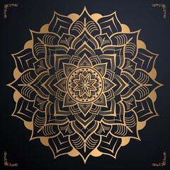 Beautiful Gold color Luxury mandala and vector file download