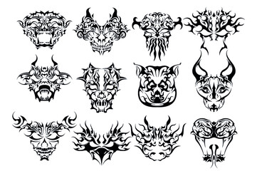 spooky halloween scary heads children tattoo stickers for fun