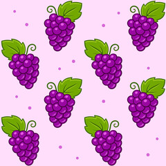 Cartoon red grape seamless pattern