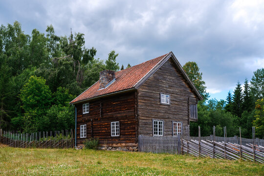Farmhouse of Stenberg Free Air Museum, Toten, Oppland, Norway.
