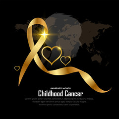 Elegant Childhood cancer awareness month design background. International Childhood cancer day design vector