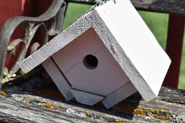 White Wooden Birdhouse