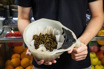green tea in a teapot
