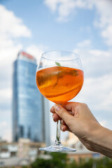 summer cocktail with lemon and mint